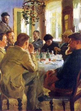 Almuerzo con pintores de Skagen Peder Severin Kroyer Ölgemälde